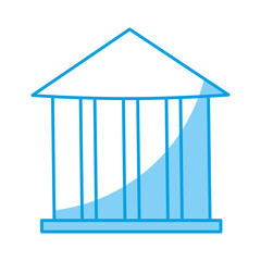 bank building icon over white background. vector illustration