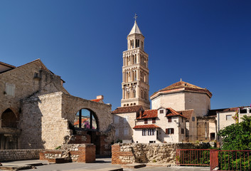 Kathedrale Sveti Duje, Campanile des Doms St. Domnius, UNESCO Weltkulturerbe, Split,...