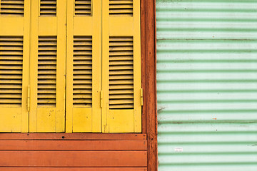  Vintage colorful window close up