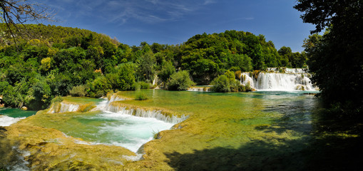 Naklejka na ściany i meble Wasserfälle, u.a. Drehort der Winnetou Filme, Nationalpark Krka, Region Sibenik-Knin, Mitteldalmatien,