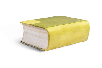Closed old book isolated on a white background with clipping path.