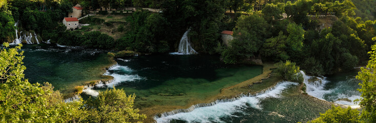 Wasserfälle, u.a. Drehort der Winnetou Filme, Nationalpark Krka, Region Sibenik-Knin, Mitteldalmatien,