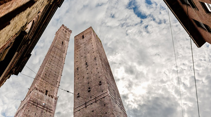 Garisenda and Asinelli Towers, Bologna, Italy. © gabbiere
