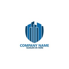 Shield Skyline Building Logo Template