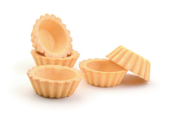 Tartlets isolated on white