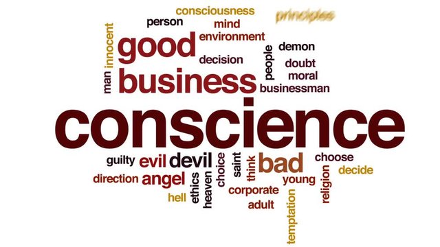 Conscience design animated word cloud, text design animation.