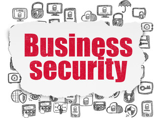 Safety concept: Business Security on Torn Paper background