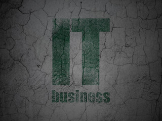 Business concept: IT Business on grunge wall background