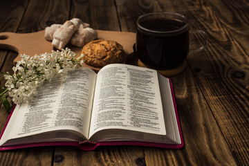 bible and coffee