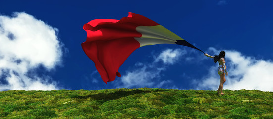 3d illustration of the flag