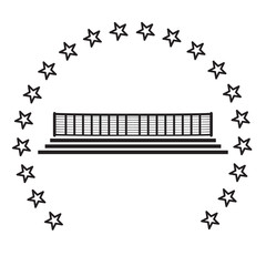 Isolated tennis emblem with a laurel wreath, Vector illustration