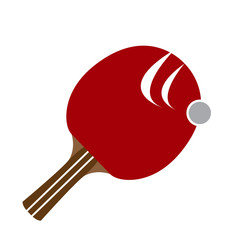 Isolated ping pong racket on a white background, Vector illustration