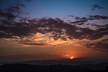 Barcelona Sunset from Mountain Tibidado 
