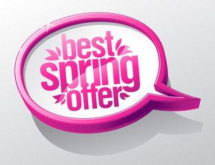 Best spring offer speech bubble symbol