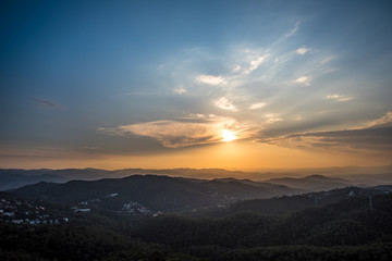Barcelona Sunset from Mountain Tibidado 