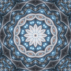 Winter themed fractal pattern, digital artwork for creative grap