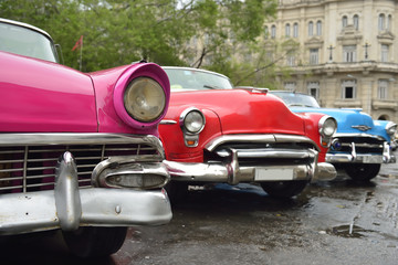 Old classic  American car on streets on the city of Havana, Cuba