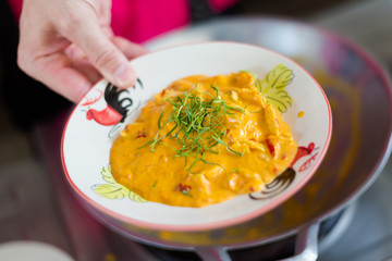 Fresh made hot Panang curry