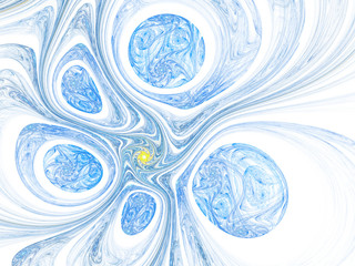 Blue fractal spiral, digital artwork for creative graphic design
