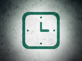 Time concept: Watch on Digital Data Paper background