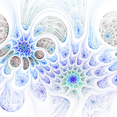 Abstract fractal water drops, digital artwork for creative graphic design