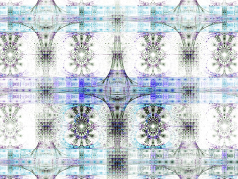 Blue and violet fractal tile, digital artwork for creative graphic design