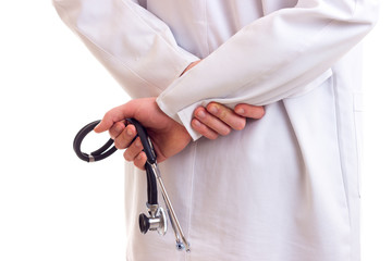 Young man in doctor gown