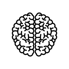 brain organ human intelligence concept outline vector illustration