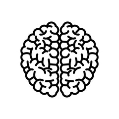 brain organ human intelligence concept outline vector illustration