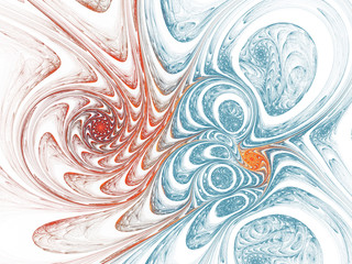 Light and blue fractal swirls, digital artwork for creative graphic design