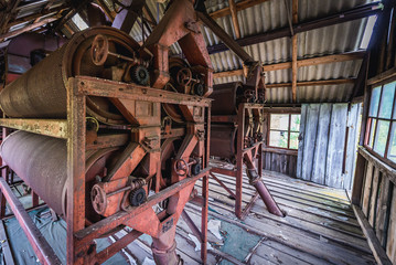 Interior of farm elevator in kolkhoz near Zymovyshche ghost village in Chernobyl Exclusion Zone, Ukraine