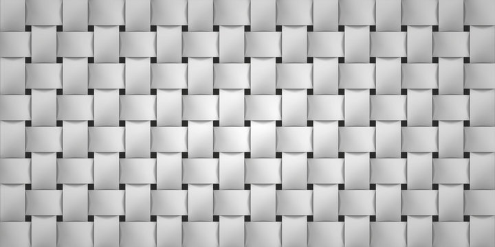 Volume realistic texture, wicker gray background, 3d geometric pattern, design vector wallpaper