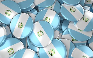 Fototapeta premium Guatemala Badges Background - Pile of Guatemalan Flag Buttons.