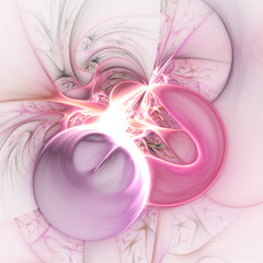 Soft pink abstract fractal spiral, digital artwork for creative graphic design