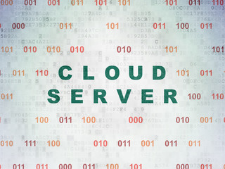 Cloud technology concept: Cloud Server on Digital Data Paper background