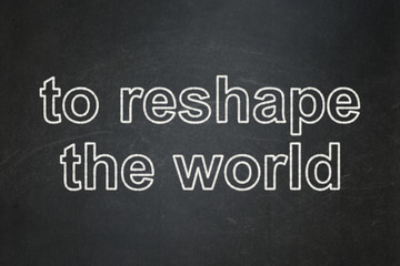 Obraz premium Political concept: To reshape The world on chalkboard background