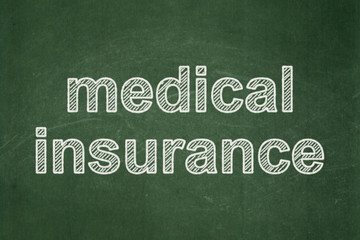 Obraz premium Insurance concept: Medical Insurance on chalkboard background