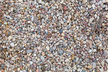 Colored building pebbles. Close-up of multi-colored building pebbles.