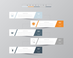 Timeline infographic data visualization. Vector illustration.