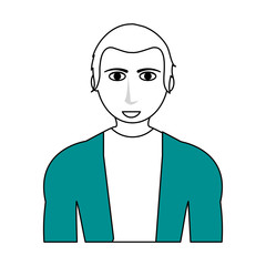 handsome man with muscular body wearing sweater icon image vector illustration design