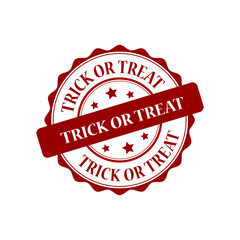 Trick or treat red stamp illustration