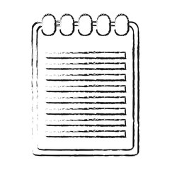 blurred silhouette notebook spiral with sheets vector illustration