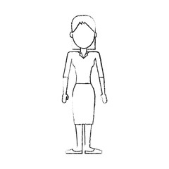 blurred silhouette caricature faceless woman with elegant clothing vector illustration