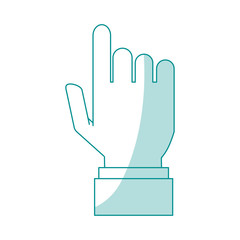 Obraz premium blue silhouette shading hand pointing to front vector illustration