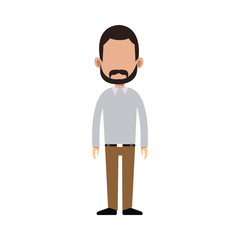 character man standing casual clothes image vector illustration
