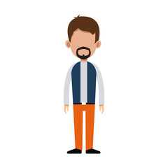 character man standing casual clothes image vector illustration