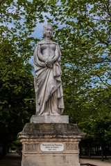 Fototapeta na wymiar Ancient statues in Luxembourg Garden. Paris. France.