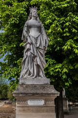 Ancient statues in Luxembourg Garden. Paris. France.