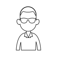 portrait man no face avatar image vector illustration