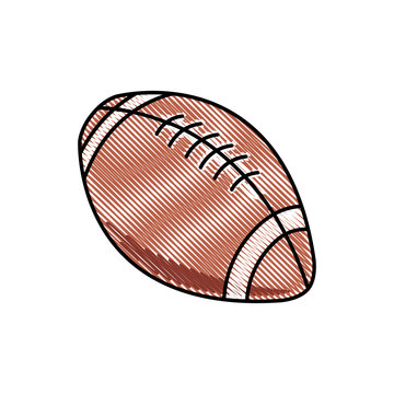drawing american football ball sport competition element vector illustration
